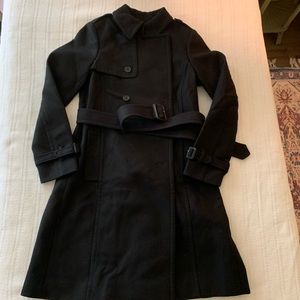 J. CREW Black Nello Gori Wool Trench/Pea Coat